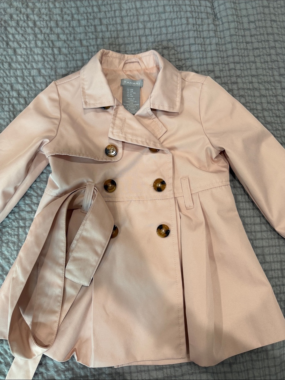 Tahari Soft Pink Trench Coat with Belt